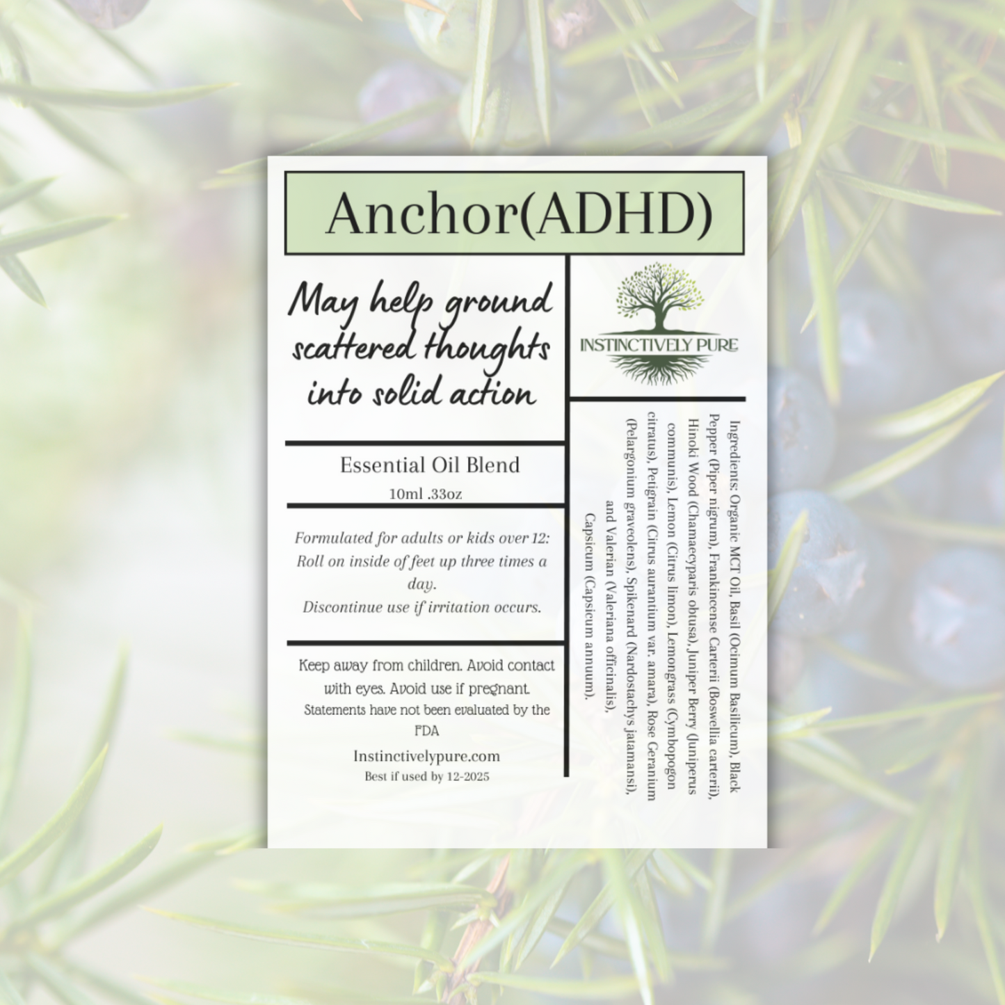 Anchor ADHD Blend Essential Oil Roll On 10ml