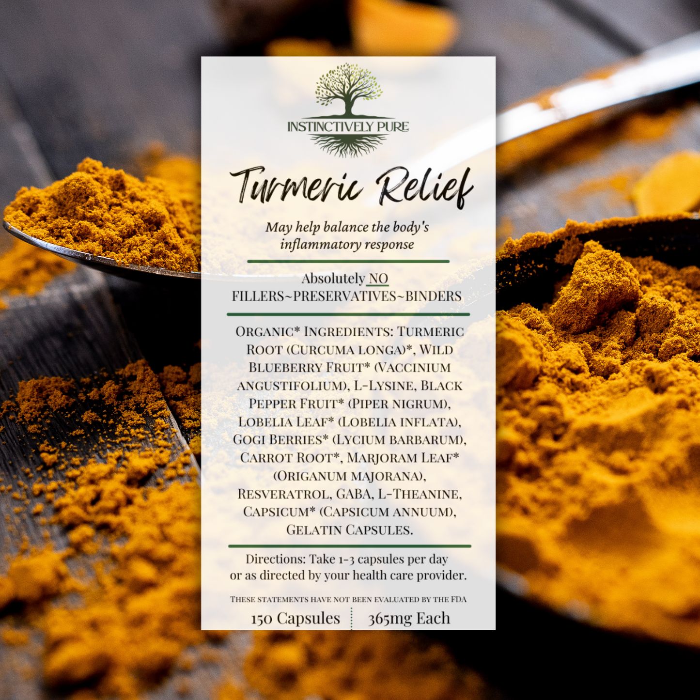 Turmeric Relief Herbal Supplement 150 capsules