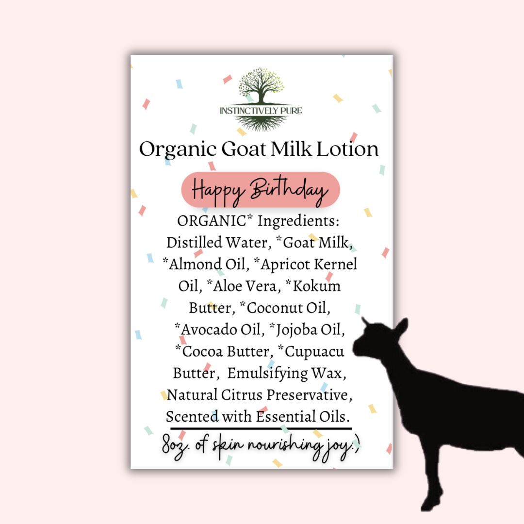 Organic Goat Milk Lotion Happy Birthday Fragrance 8oz