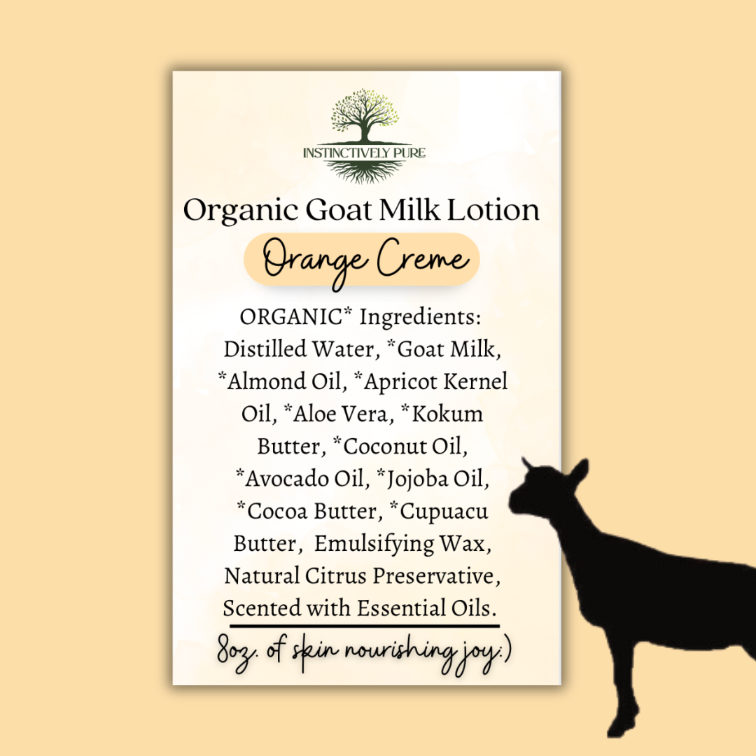 Organic Goat Milk Lotion Orange Cream Fragrance 8oz