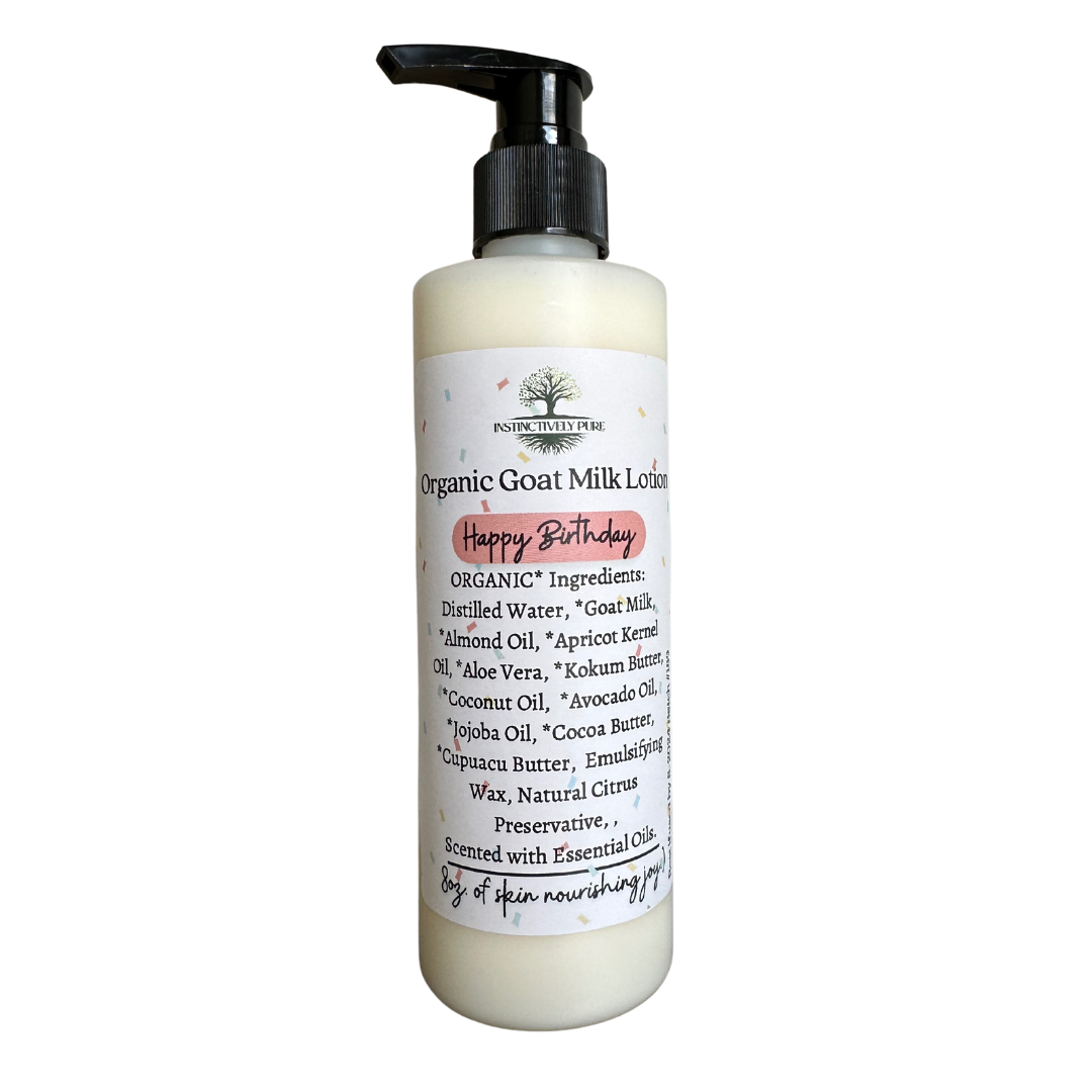 Organic Goat Milk Lotion Happy Birthday Fragrance 8oz