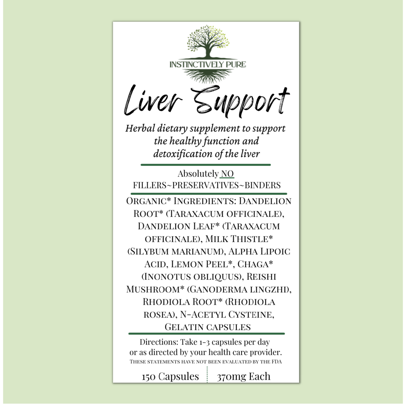 Liver Support Herbal Supplement 150 capsules