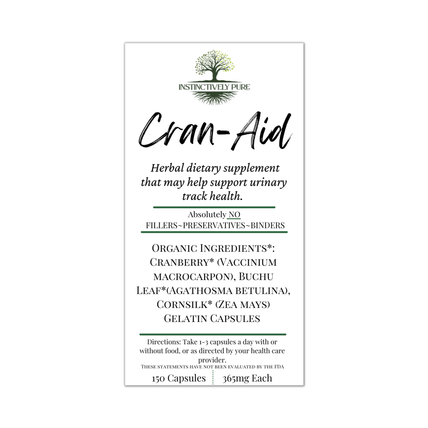 Cran-Aid Herbal Supplement 150 capsules