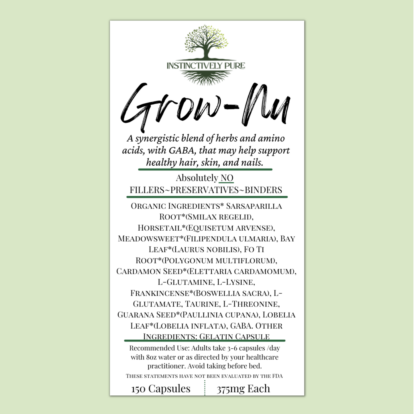 Grow NU Herbal Supplement 150 capsules